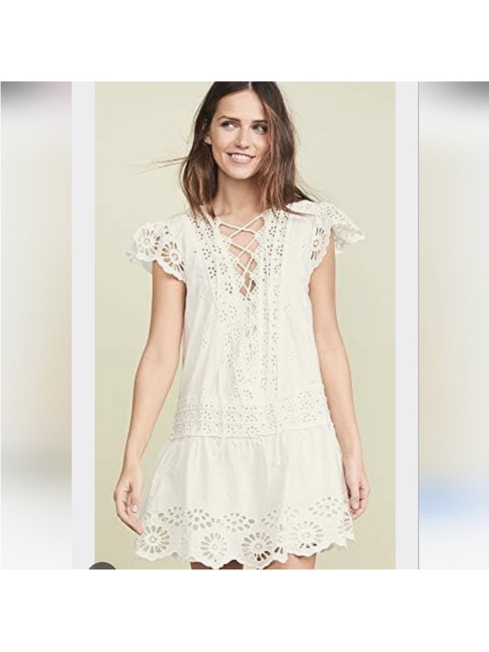 Free People Esperanza Eyelet lace Dress flutter sleeve boho beach vacation bride